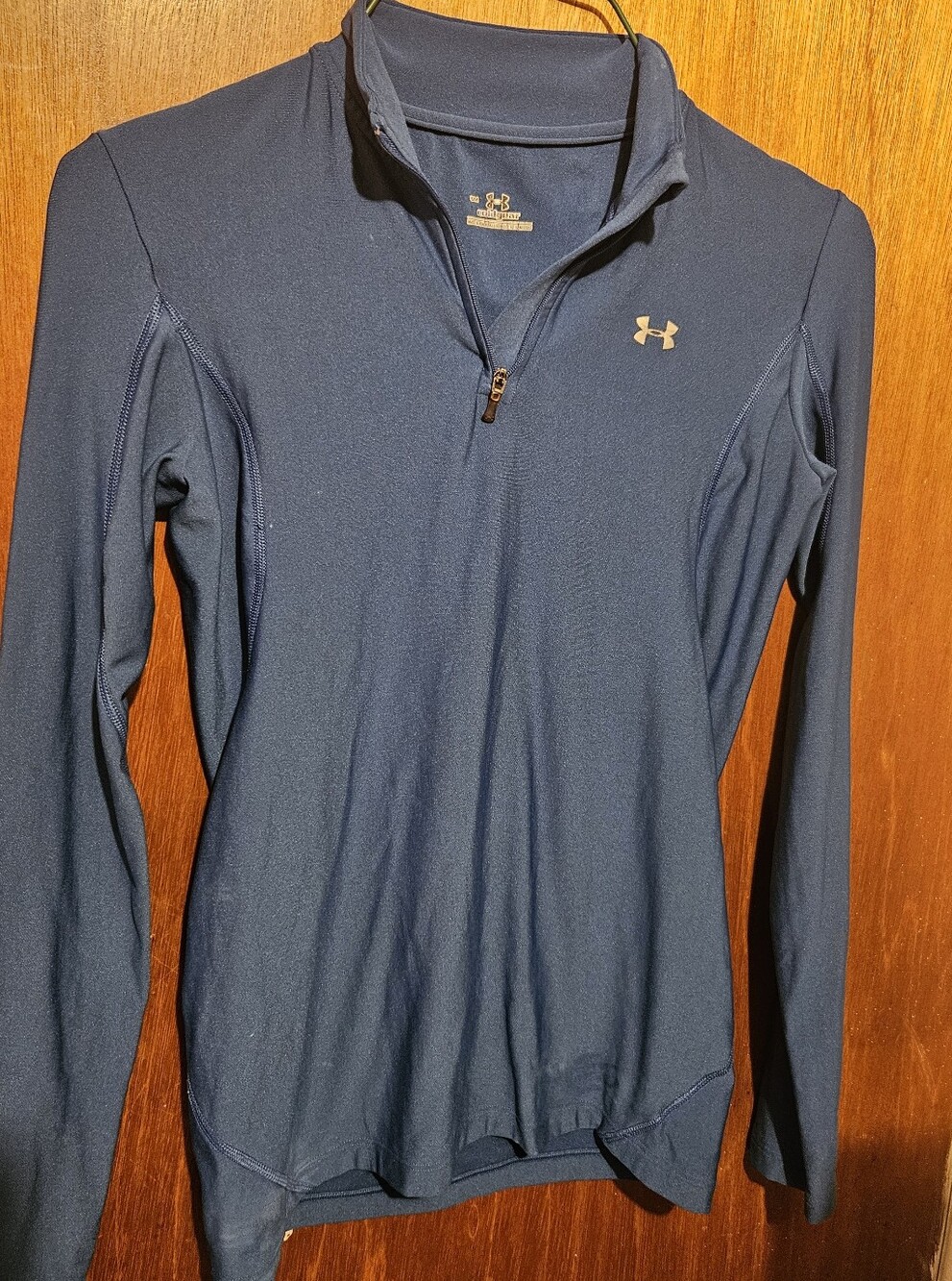 Under Armour Navy Blue Women's Quarter-Zip Training Top Cold Gear Size Small